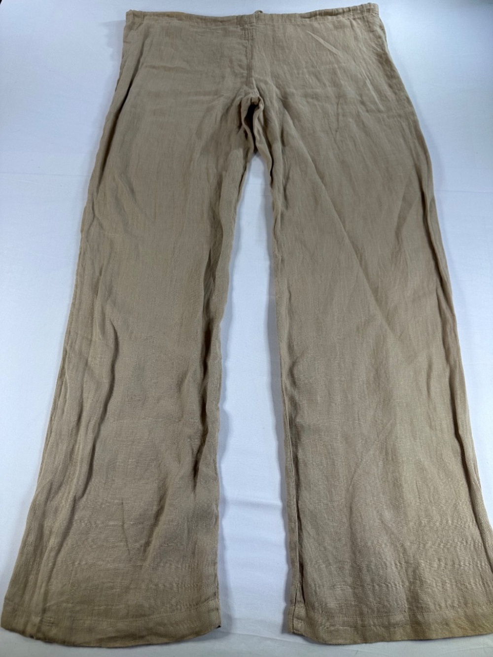 120% Lino 100% Linen Ultra Low Rise Wide Leg Drawstring Pants NWOT EU 44 - Picture 8 of 11